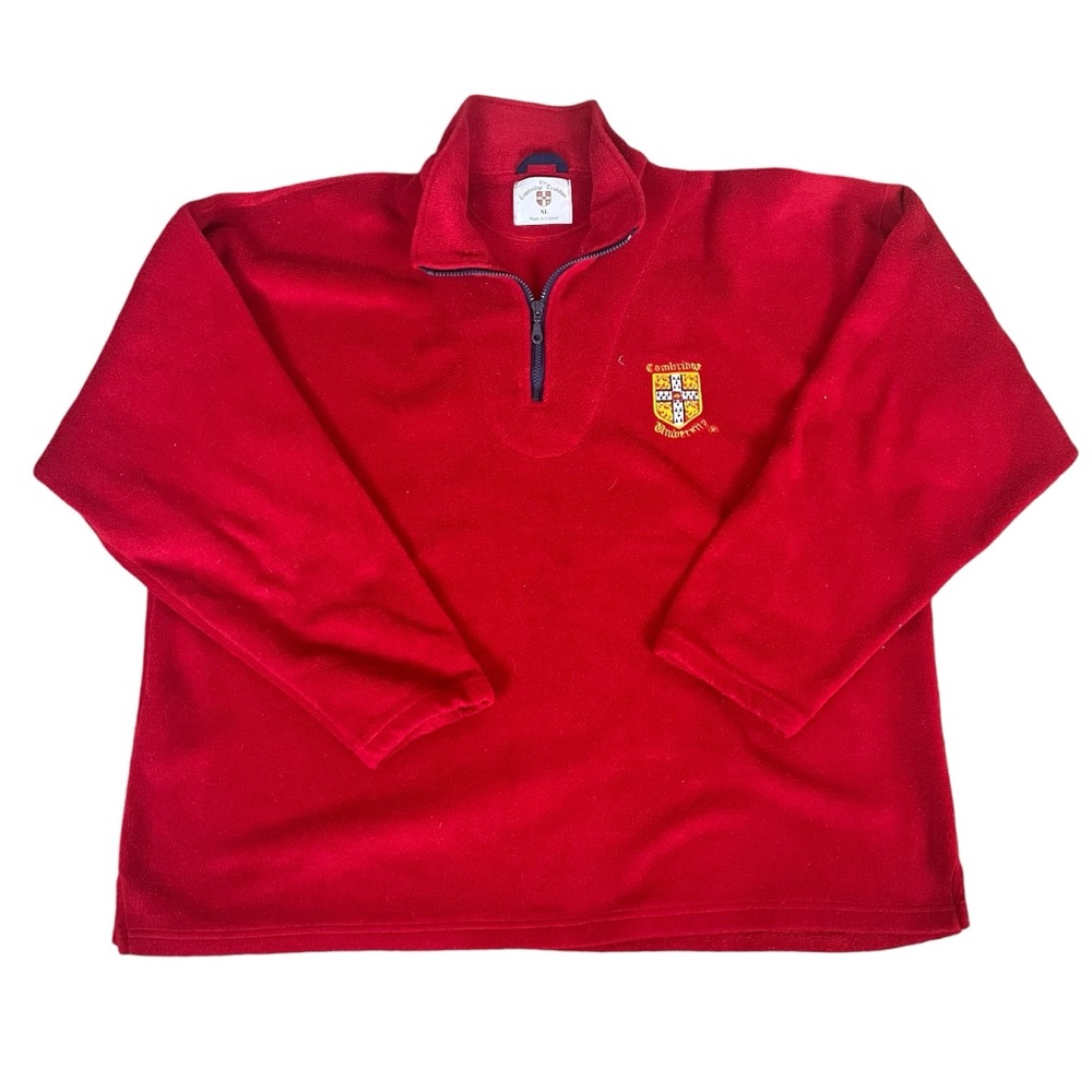 Cambridge Tradition red fleece 1/4 zip men’s pullover SZ‎ XL